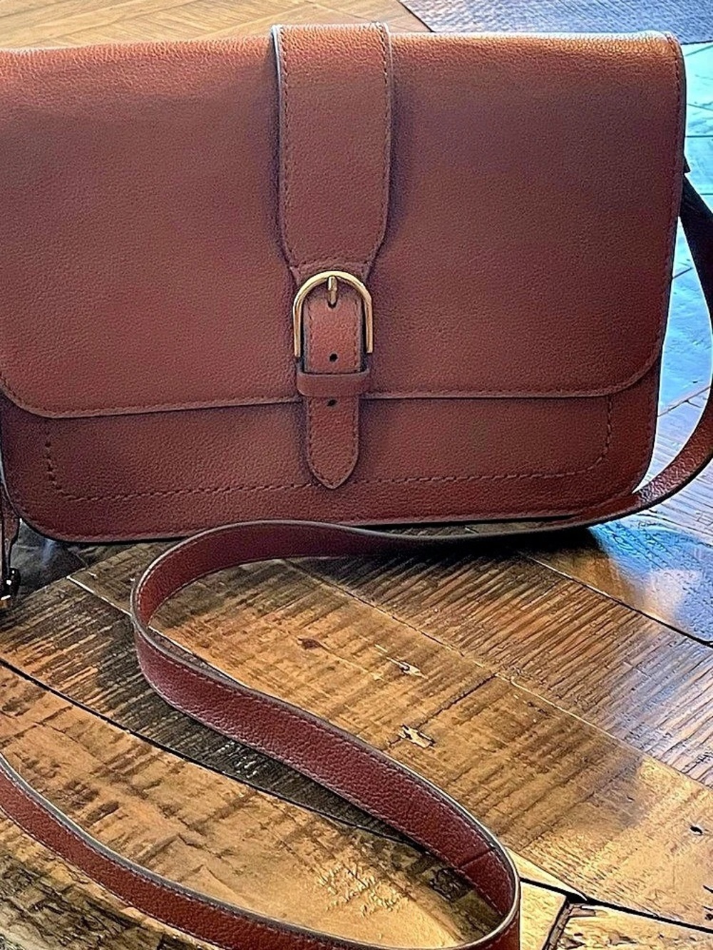 Fossil ZoeyLeather Flap Crossbody Bag Brown